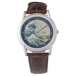 Vintage Japan, Great Wave off Kanagawa kanji watch