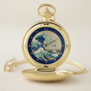 Vintage Japan, Great Wave off Kanagawa kanji watch