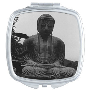 Vintage Japan Kamakura Great Buddha Magnet Compact Mirror