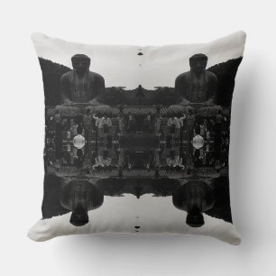 Vintage Japan Kamakura Great Buddha tourists Mouse Throw Pillow