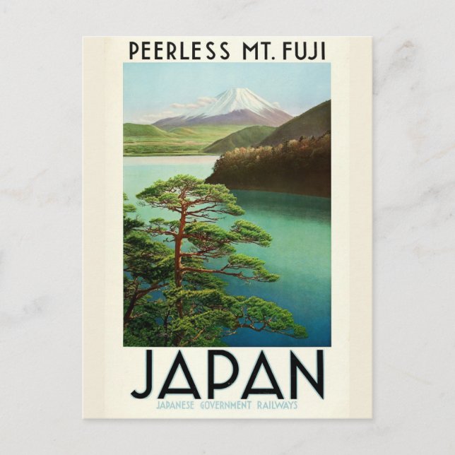 Vintage Japan Mount Fuji Travel Postcard (Front)