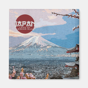 Vintage Japan Mt. Fuji Travel Magnet