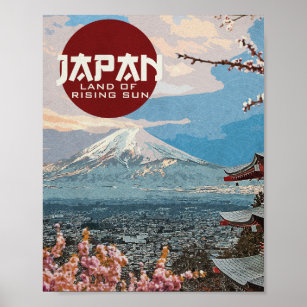 Vintage Japan Mt. Fuji Travel Poster