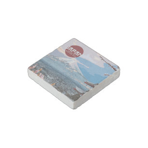 Vintage Japan Mt. Fuji Travel Stone Magnet