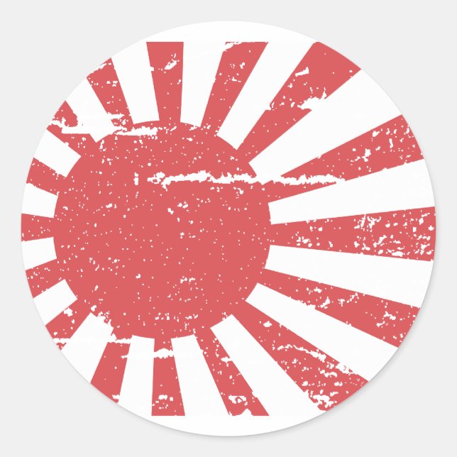 Vintage Japan Navy Flag Classic Round Sticker (Front)