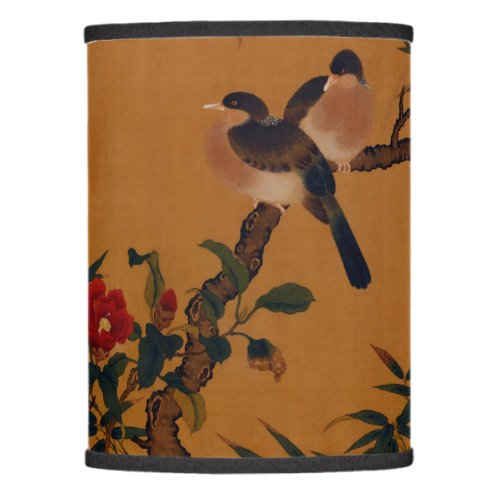 Vintage Japanese Art Bamboo Birds and Camellias Lamp Shade