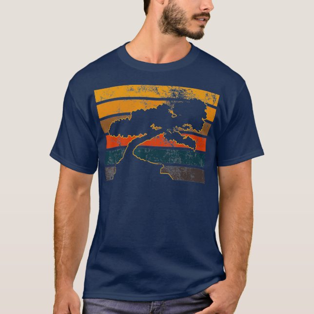 Vintage Japanese Art Bonsai Tree T-Shirt (Front)