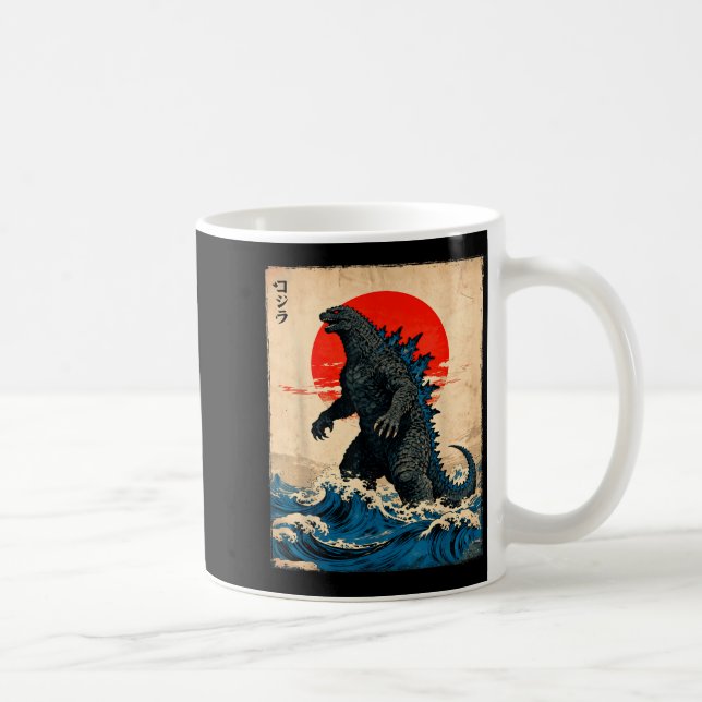 Vintage Japanese Art Kaiju Monster  Coffee Mug (Right)