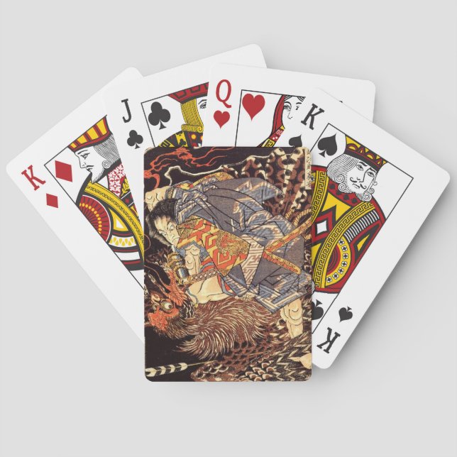 Vintage Japanese Art - Kuniyoshi Poker Cards (Back)