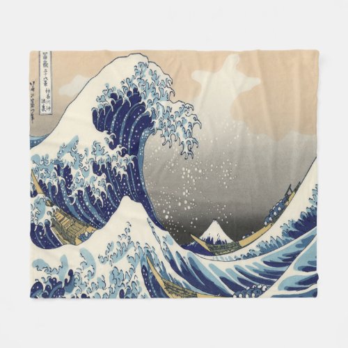 vintage japanese  art ocean landscape great wave fleece blanket