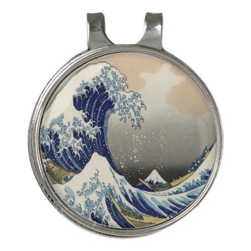 vintage japanese  art ocean landscape great wave golf hat clip
