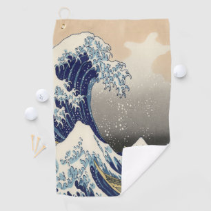 vintage japanese art ocean landscape great wave golf towel