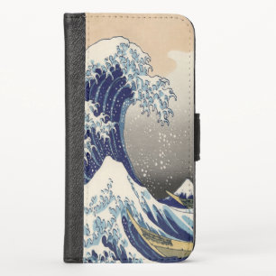 vintage japanese  art ocean landscape great wave iPhone x wallet case