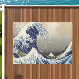 vintage japanese  art ocean landscape great wave outdoor rug