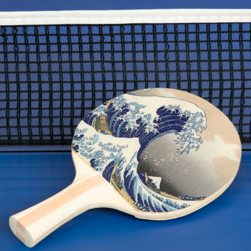 vintage japanese  art ocean landscape great wave ping pong paddle