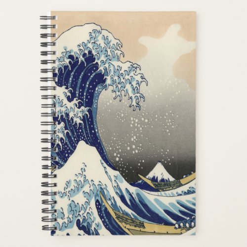 vintage japanese  art ocean landscape great wave planner