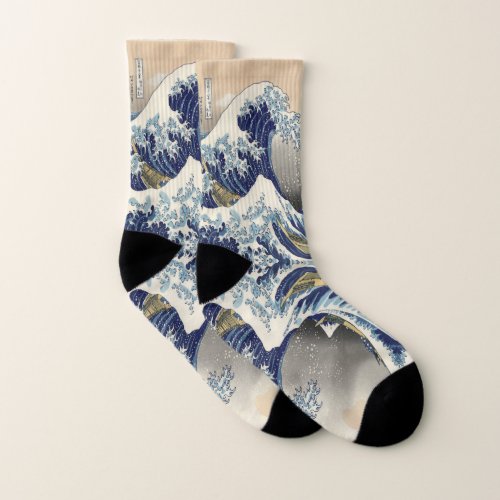 vintage japanese  art ocean landscape great wave socks