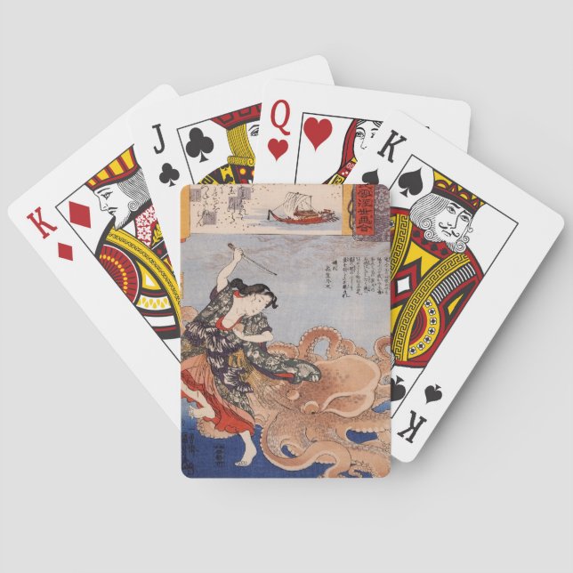 Vintage Japanese Art Poker Cards (Back)