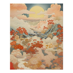 Vintage japanese art poster