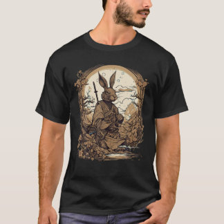 Vintage Japanese Art Samurai Rabbit T Shirt