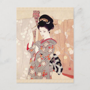 Vintage Japanese Art Shimura Tatsumi Postcard