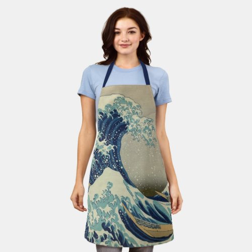 Vintage Japanese Art The Great Wave by Hokusai Apron