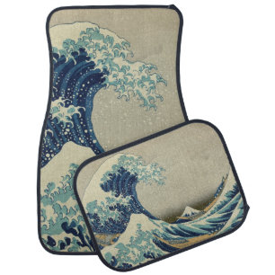 Vintage Japanese Art, The Great Wave by Hokusai Car Mat
