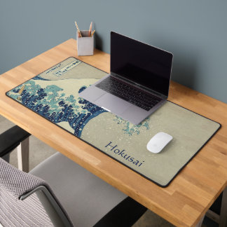 Vintage Japanese Art, The Great Wave by Hokusai Desk Mat