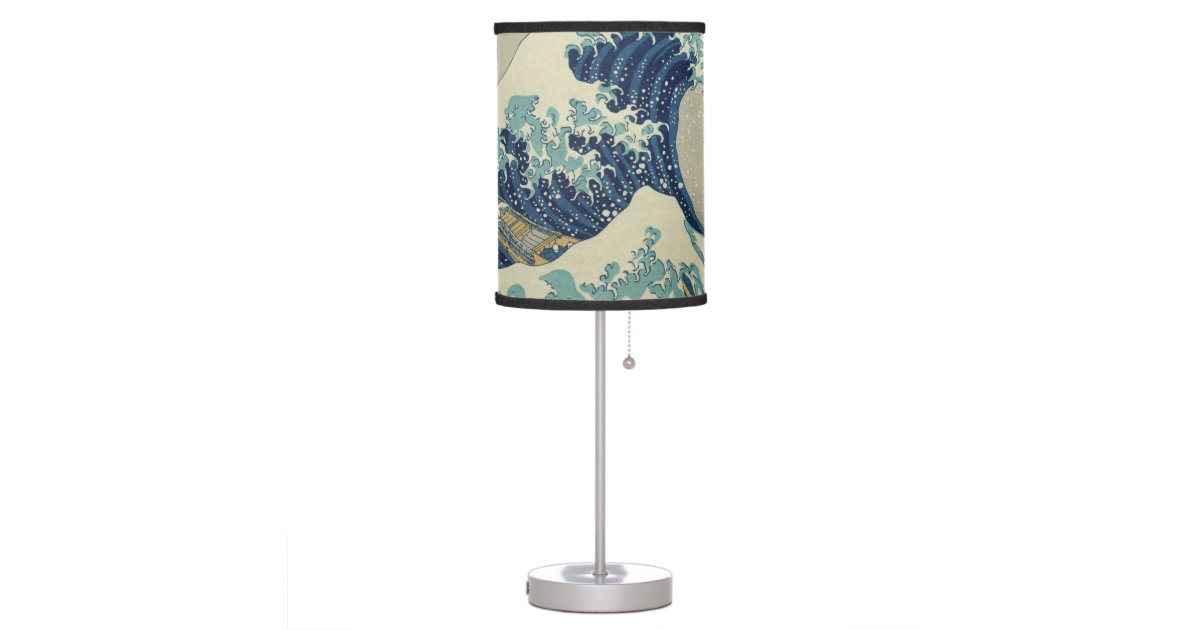 Vintage Japanese Art The Great Wave By Hokusai Table Lamp Zazzle Com Vintage Japanese Art The Great Wave By, Japanese Lamp Shades Australia