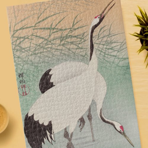 Vintage Japanese Art Two Cranes 1000 pieces hard Jigsaw Puzzle