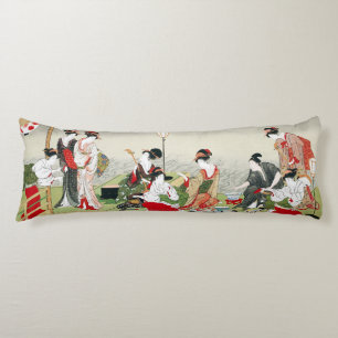 Vintage Japanese Art Utagawa Toyohiro Print Body Pillow