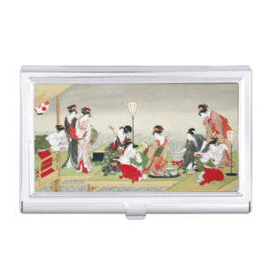 Vintage Japanese Art Utagawa Toyohiro Print Business Card Case