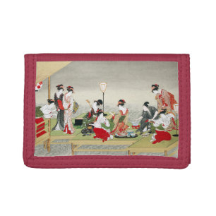 Vintage Japanese Art Utagawa Toyohiro Print Trifold Wallet