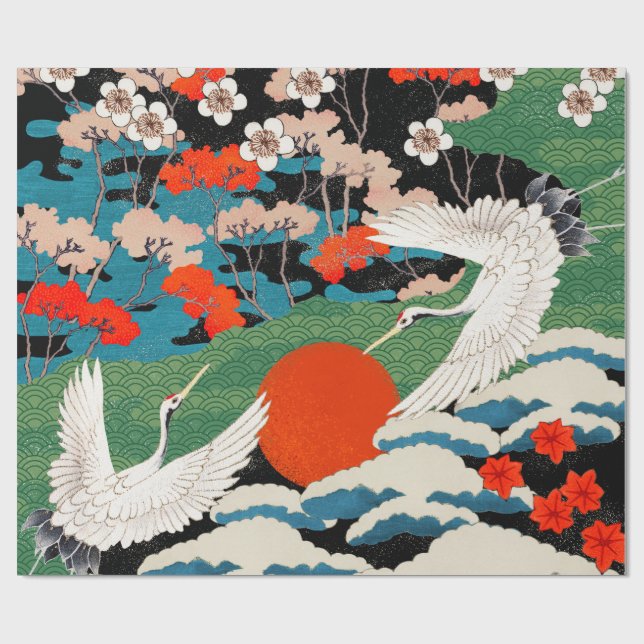 Vintage Japanese Art  Wrapping Paper (Flat)