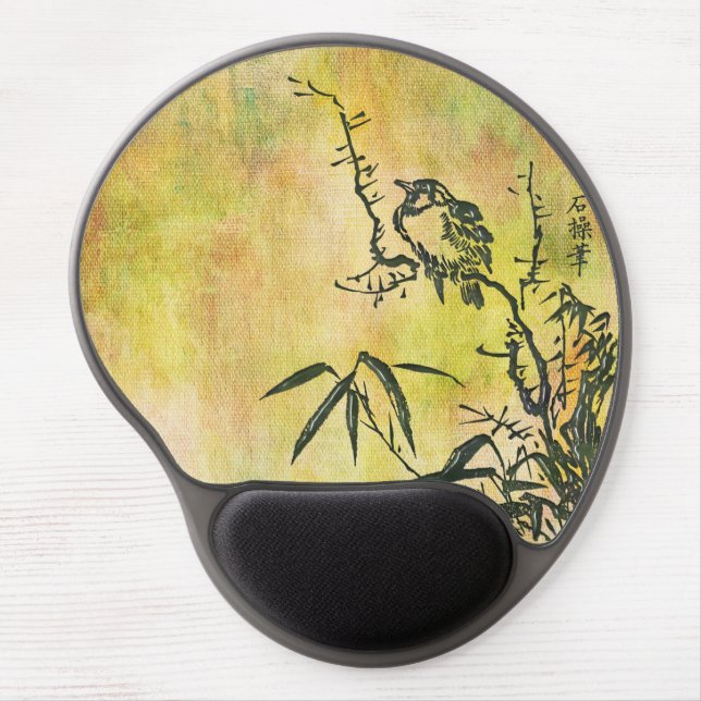 Vintage Japanese Bird Gel Mouse Pad (Front)