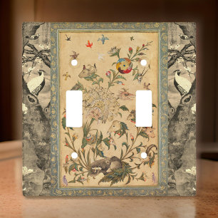 Vintage Japanese Birds Elephant Tree Floral Light Light Switch Cover