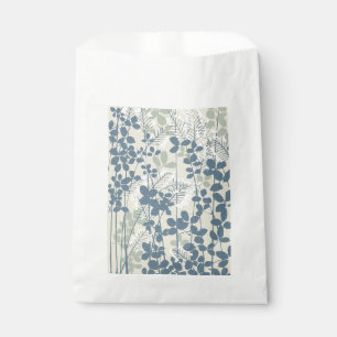 Vintage Japanese Blue Botanical: Cream Leaf Fern Favor Bag