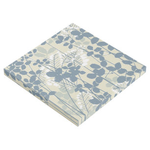 Vintage Japanese Blue Botanical: Cream Leaf Fern Gallery Wrap