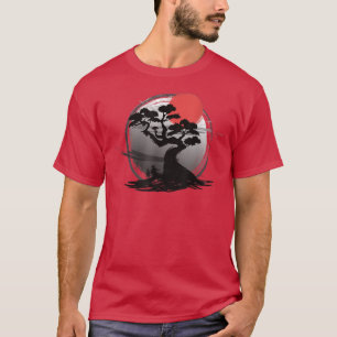 Vintage Japanese Bonsai Tree Sakura Graphical Art T-Shirt