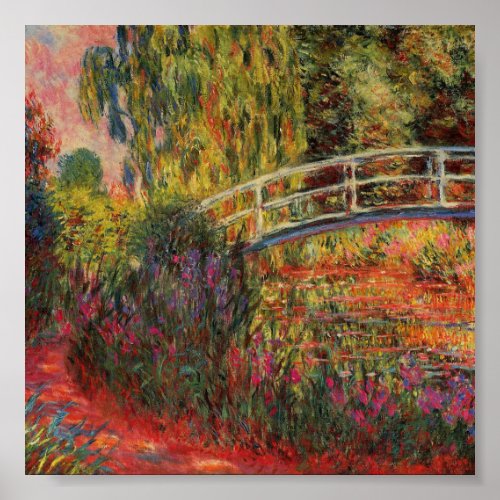 Vintage Japanese Bridge Claude Monet Poster