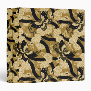 Vintage Japanese Butterfly G.A. Audsley Pattern 3 Ring Binder