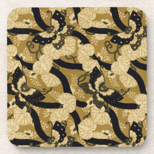 Vintage Japanese Butterfly G.A. Audsley Pattern Beverage Coaster