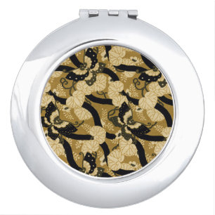 Vintage Japanese Butterfly G.A. Audsley Pattern Compact Mirror