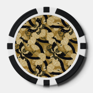 Vintage Japanese Butterfly G.A. Audsley Pattern Poker Chips