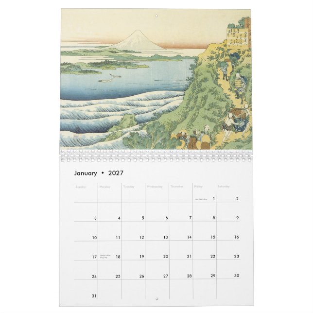Vintage Japanese Calendar (Jan 2027)