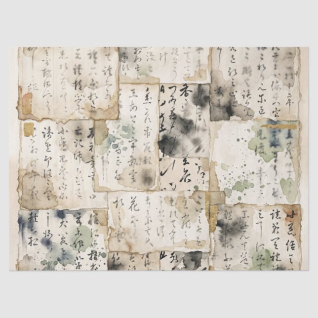 Vintage Japanese Calligraphy Art (2) Tissue Paper (Front)