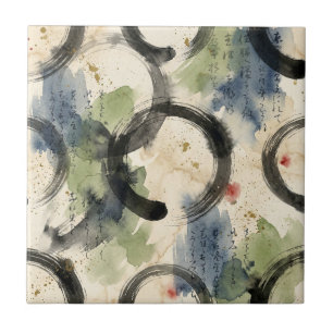 Vintage Japanese Calligraphy Art (3) Ceramic Tile