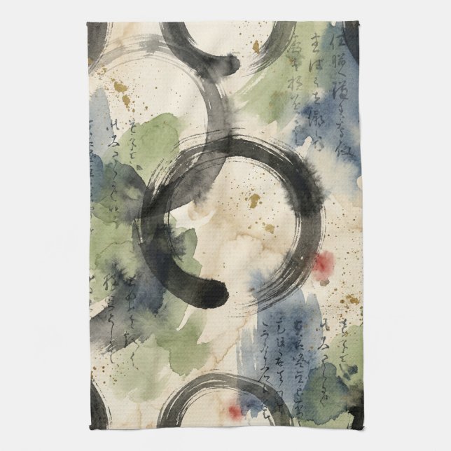 Vintage Japanese Calligraphy Art (3) Kitchen Towel (Vertical)
