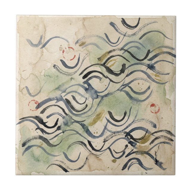 Vintage Japanese Calligraphy Art (6) Ceramic Tile (Front)