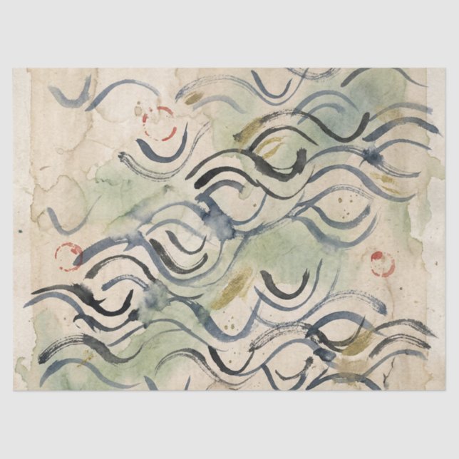Vintage Japanese Calligraphy Art (6) Tissue Paper (Front)